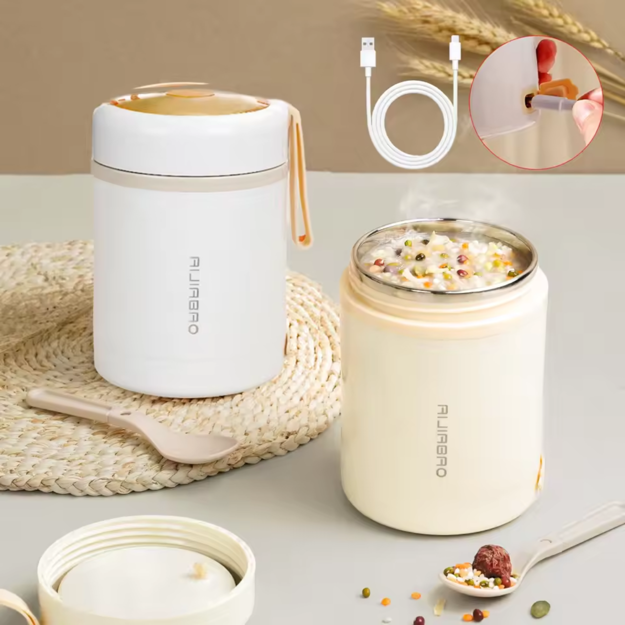 Portable Electric Thermos for Lunch