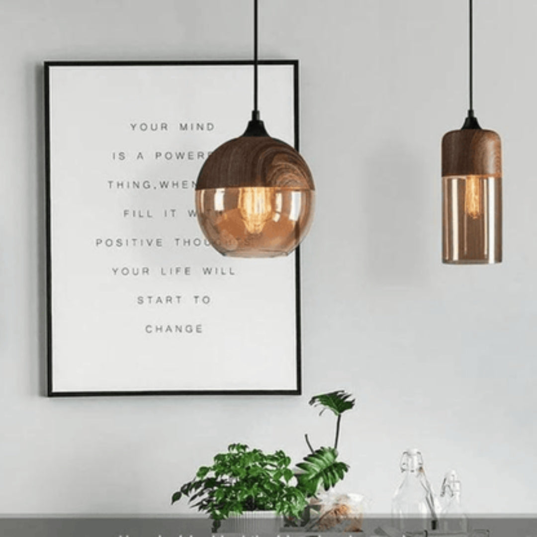 Nordic Design Wooden Ceiling Lamp