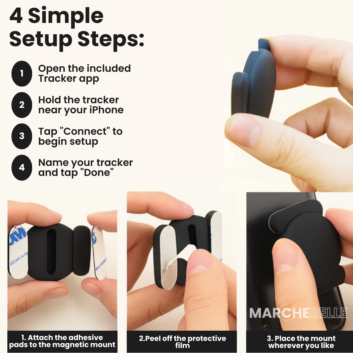 Marcherelle - GPS Tracker No Subscription Required | Compatible with Android & iOS
