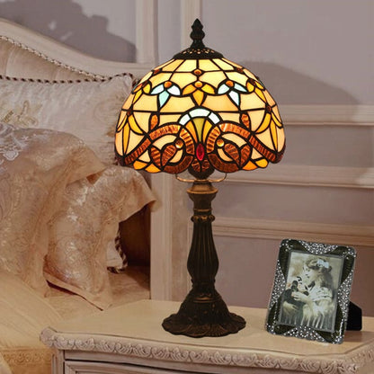 Elegant Table Lamp in Tinted Glass Art Deco