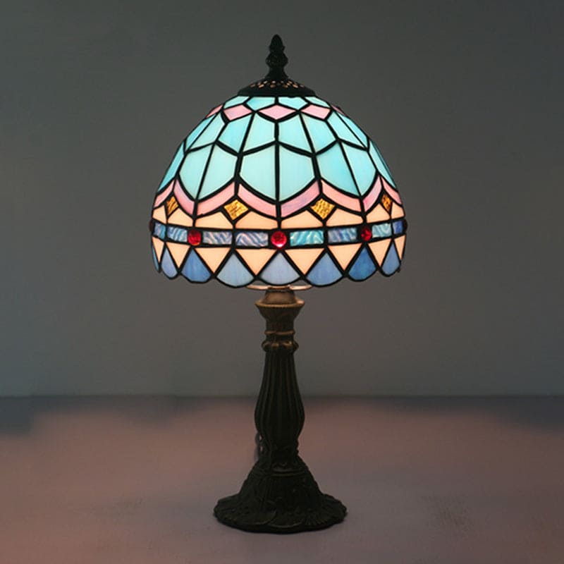 Elegant Table Lamp in Tinted Glass Art Deco