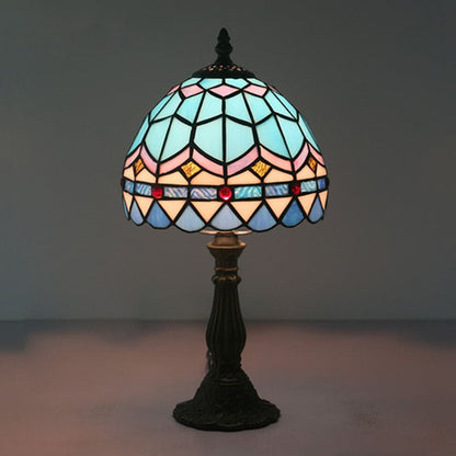 Elegant Table Lamp in Tinted Glass Art Deco