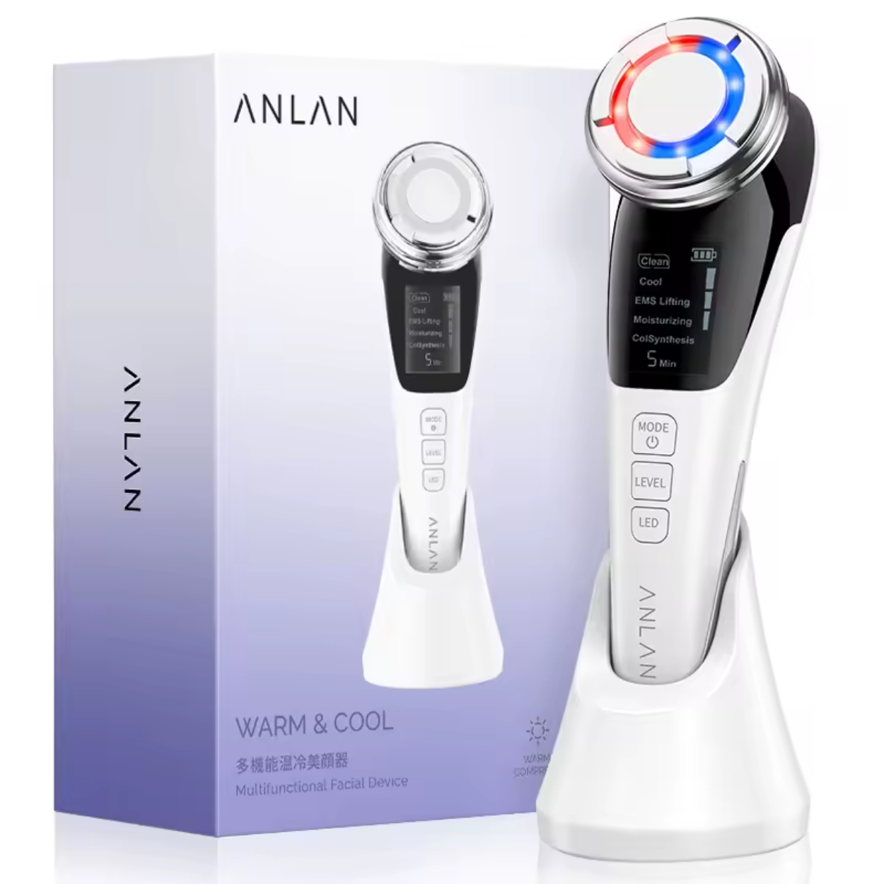 Facial Massage Device with Heat and Cryotherapy