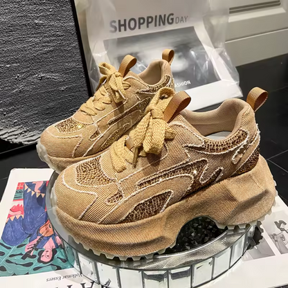 Women's Chunky Sneakers with Glamorous Glitter