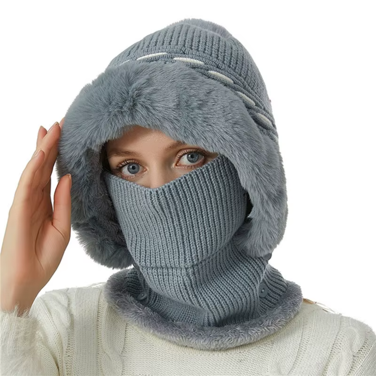 Soft and Warm 2-in-1 Polar Fleece Hat and Scarf