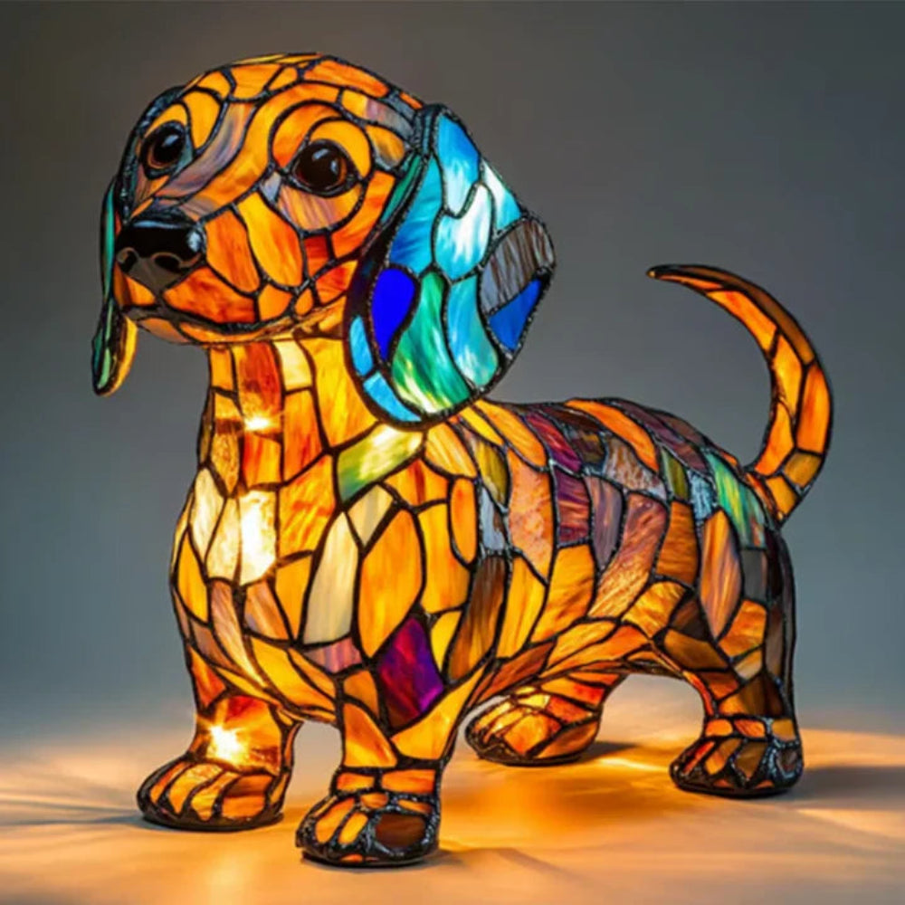 Colored Dog Lamp Retro Style for Dog Lovers