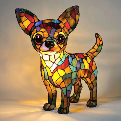 Colored Dog Lamp Retro Style for Dog Lovers