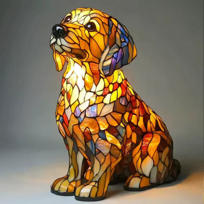 Colored Dog Lamp Retro Style for Dog Lovers