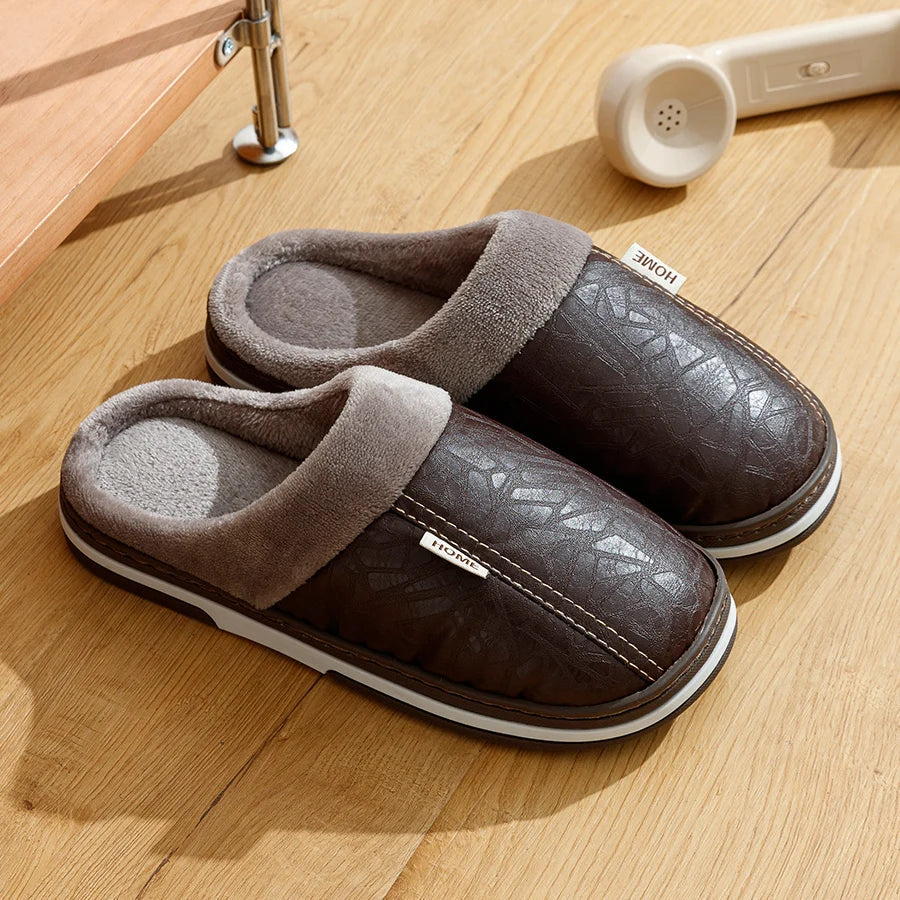 Men's Warm Waterproof Winter Slippers