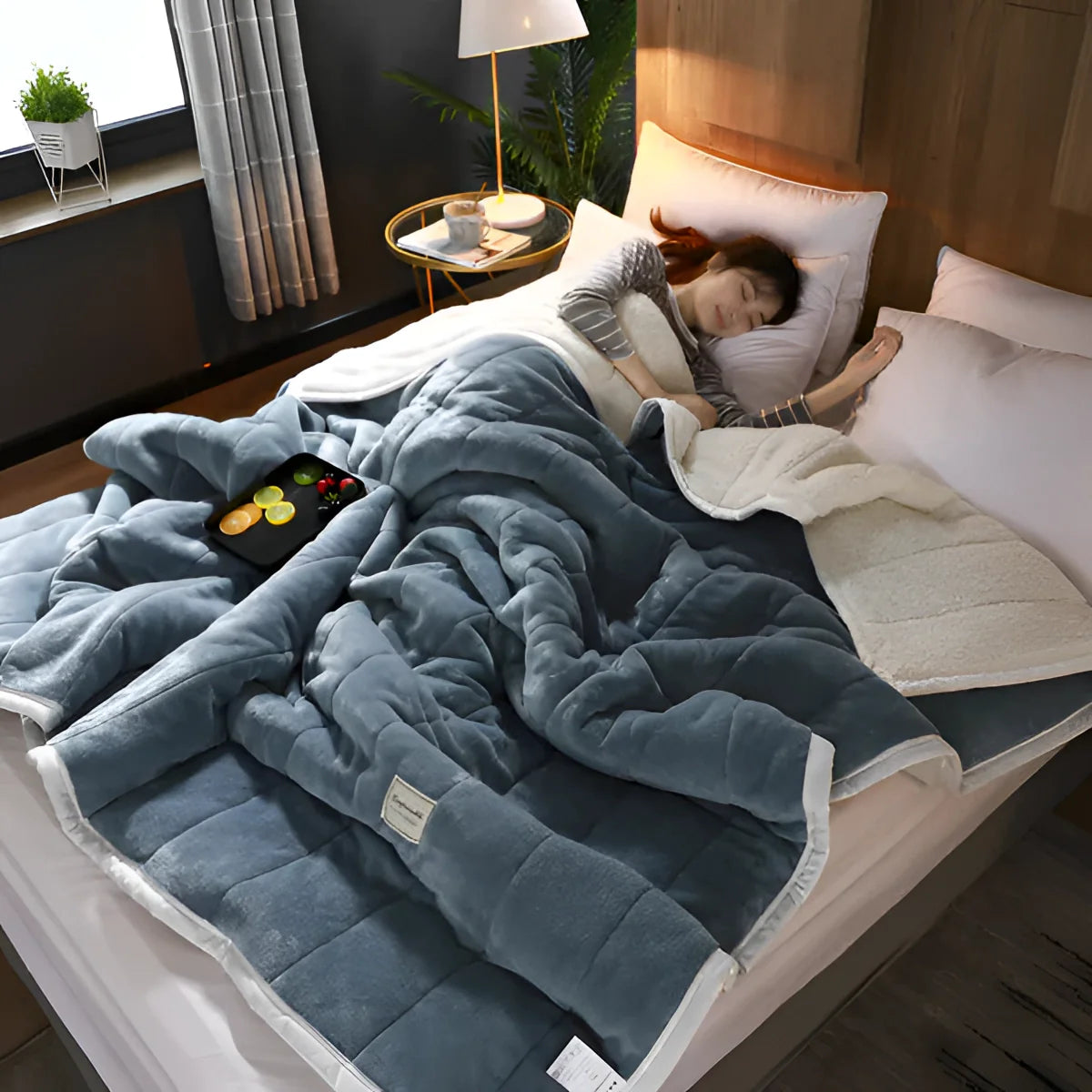 Cozy Sherpa Blanket for Restorative Sleep