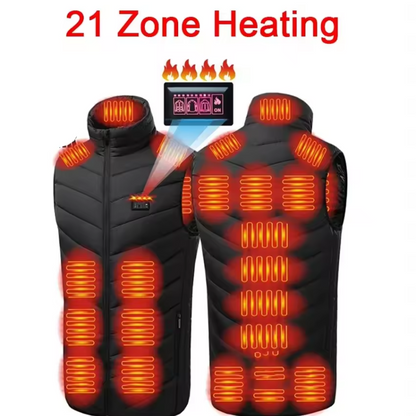 Electric Heated Down Jacket with 21 Adjustable Heat Zones
