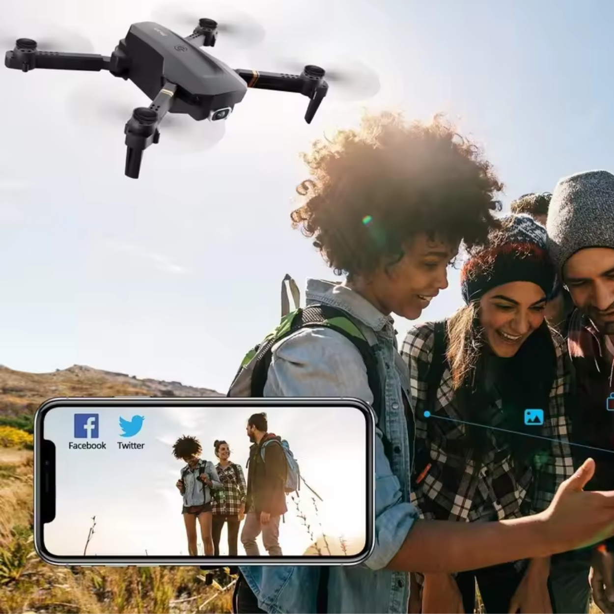 4K WiFi Drone with Dual Wide-Angle Stabilized Lenses