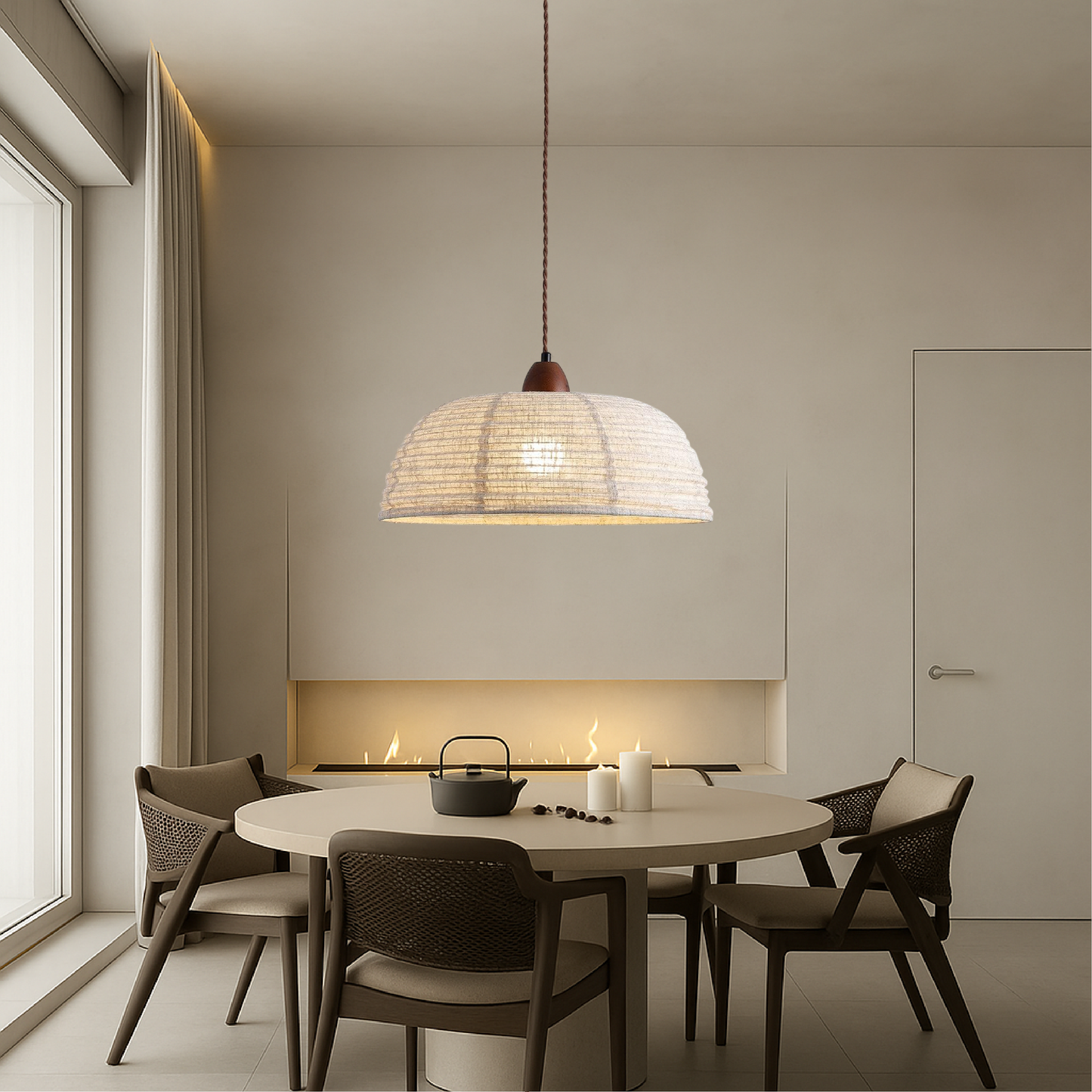 Lampe Suspension Élégante en Tissu pour Intérieur Chaleureux - Foivo