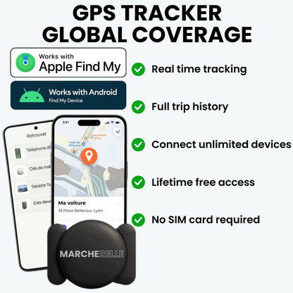 Marcherelle - GPS Tracker No Subscription Required | Compatible with Android & iOS