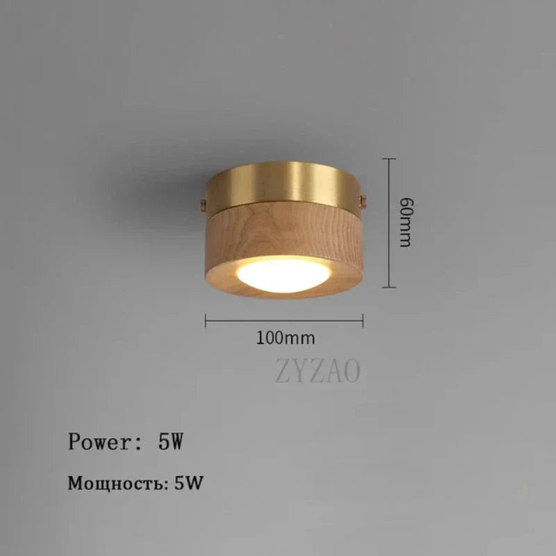 Chic Wooden Ceiling Lamp with Intense LED