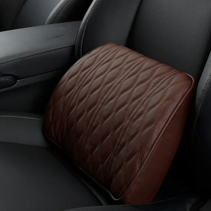 Comfortable faux leather car neck pillow