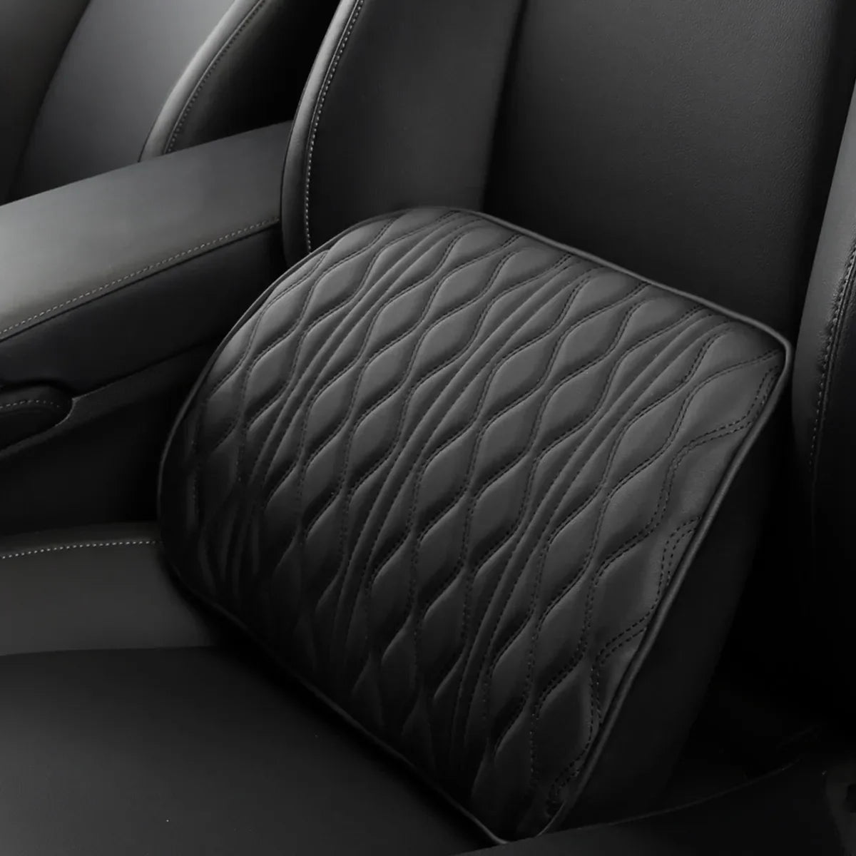 Comfortable faux leather car neck pillow