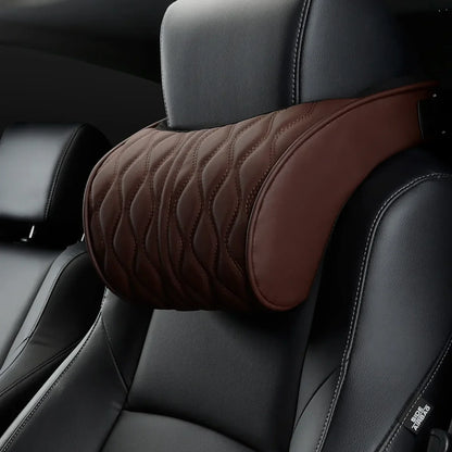 Comfortable faux leather car neck pillow