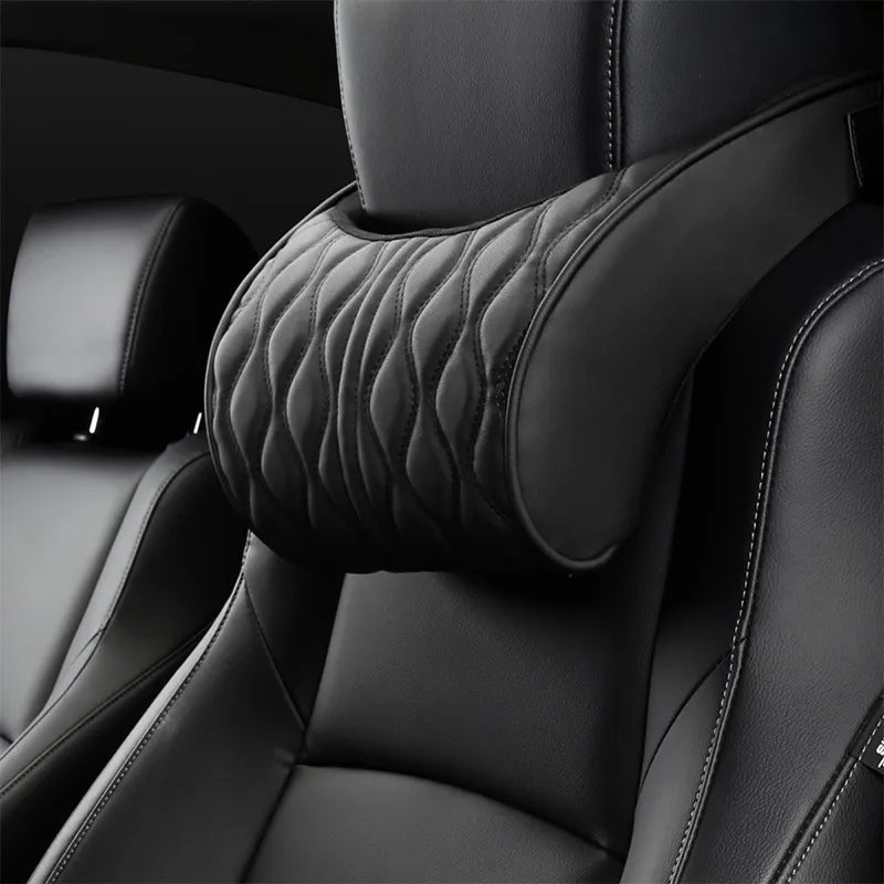 Comfortable faux leather car neck pillow