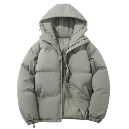 Unisex Winter Coat with Cotton Lining and Removable Hood