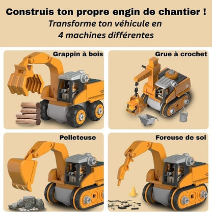 Marcherelle™ – Camion de Chantier Éducatif 4-en-1 Pour Enfants