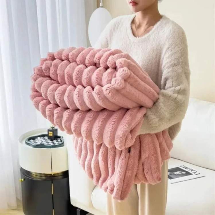 Marcherelle™ – Couverture Lestée en Fausse Fourrure Douce & Apaisante pour Relaxation