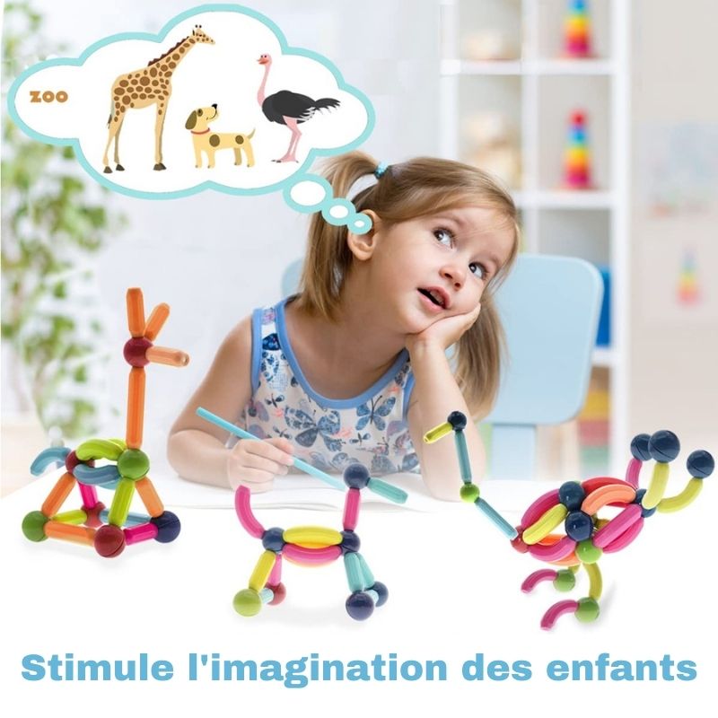 Marcherelle™ – Jeu de Construction Magnétique pour Créativité et Motricité