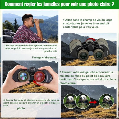 Marcherelle™ – Jumelles 20x50 HD Vision Nocturne Randonnée FMC Haute Définition