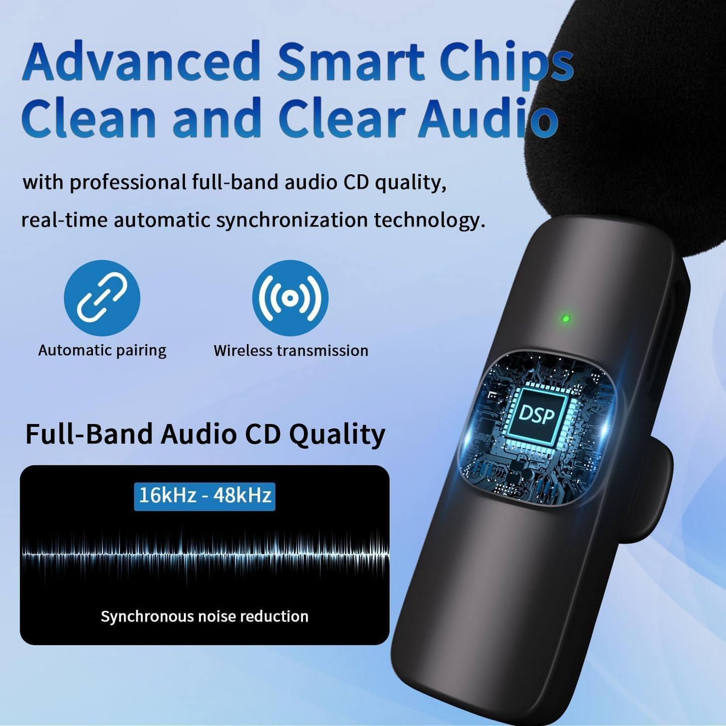 Marcherelle™ – Microphone Cravate Sans Fil Pour Enregistrement Clair Sur iPhone