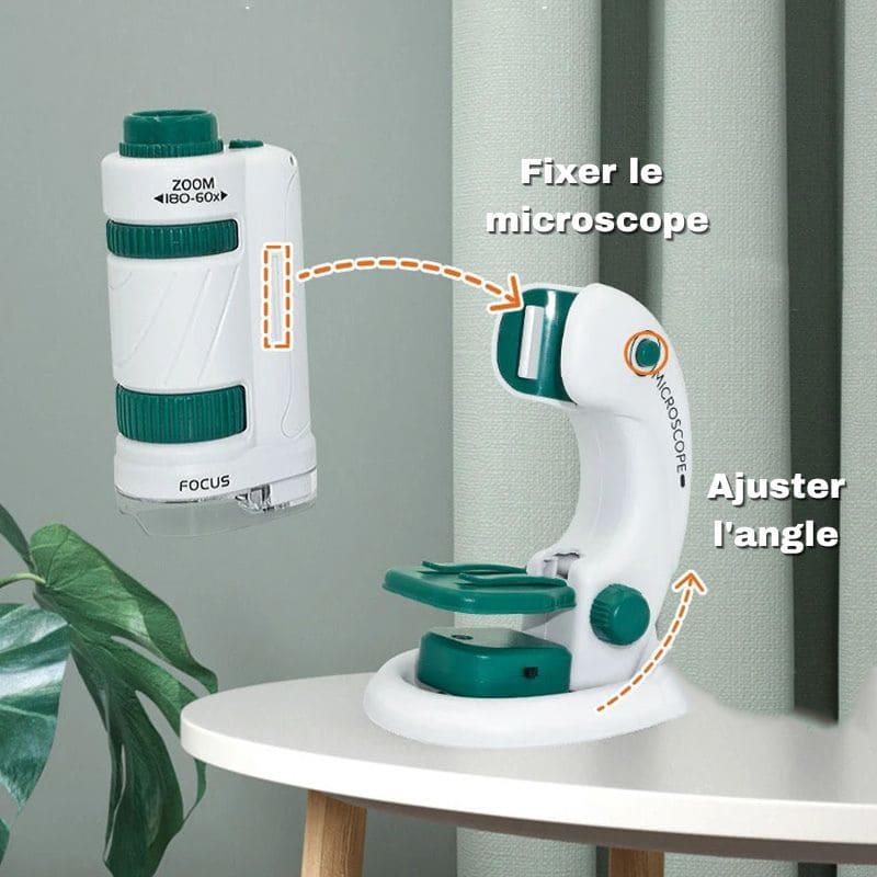 Marcherelle™ – Microscope de Poche Enfant pour Premières Explorations