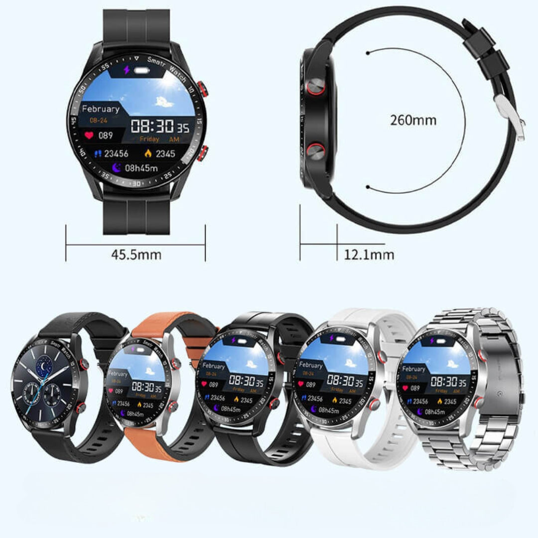 Marcherelle™ – Montre Connectée Homme Suivi Santé & Résistance à l'Eau IP67
