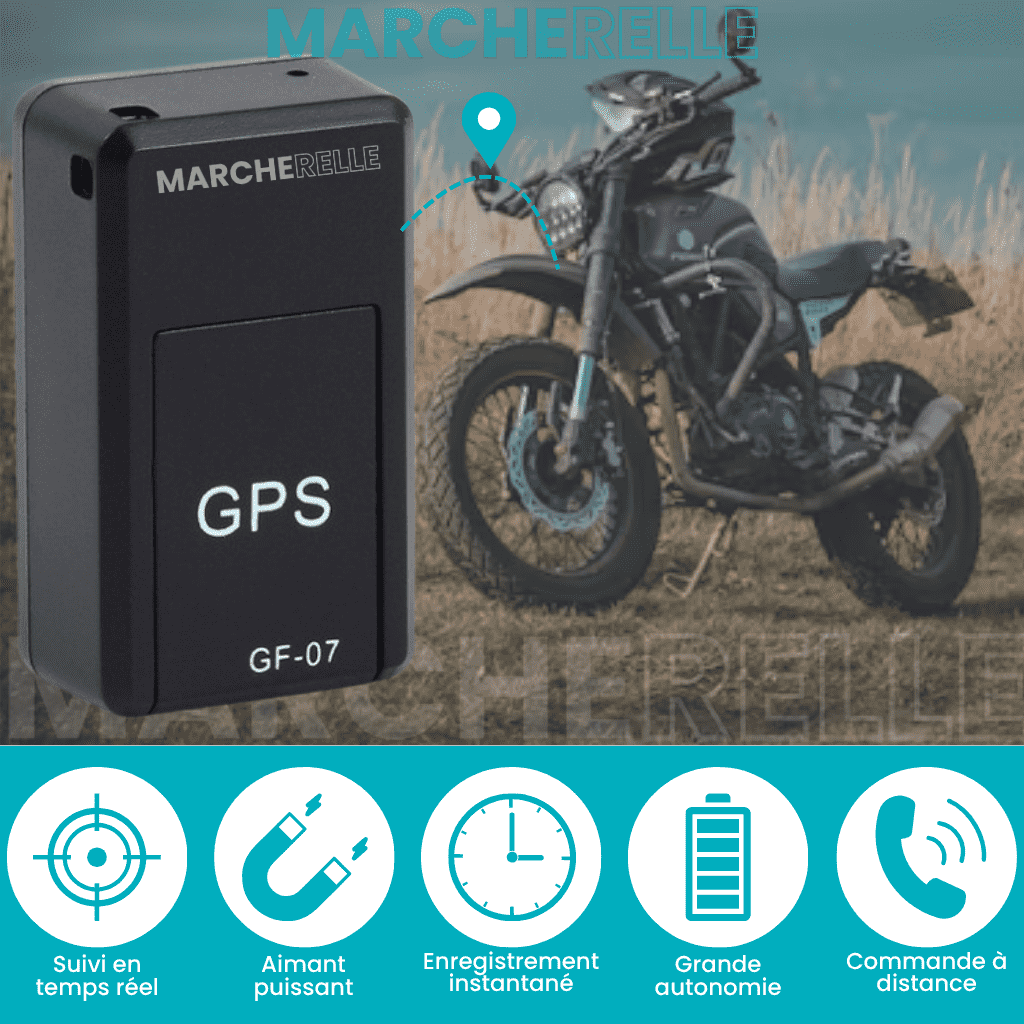 Marcherelle™ – Traceur GPS Moto Sans Abonnement, Suivi Précis en Temps Réel
