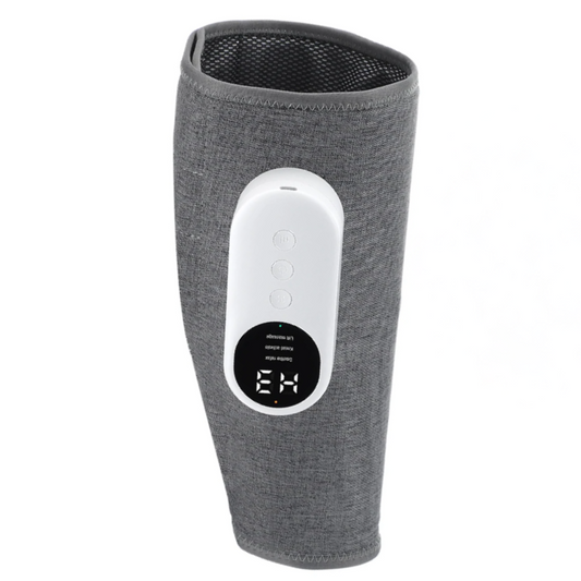 Masseur pour mollets avec affichage numérique et fonction de chauffage intégré.