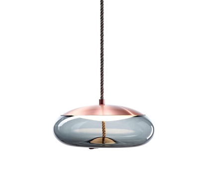 Hanging Lamp in Pink Gold Hemp