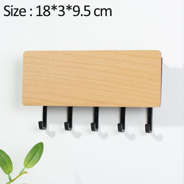 Charming Wooden Key Holder with Colored Hooks