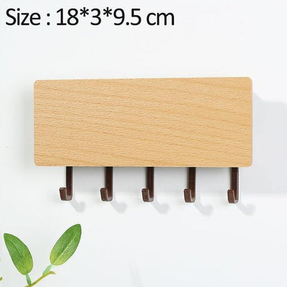 Charming Wooden Key Holder with Colored Hooks