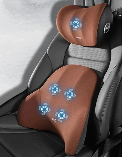 Car Massage Cushion with Vibrations and Adjustable Headrest