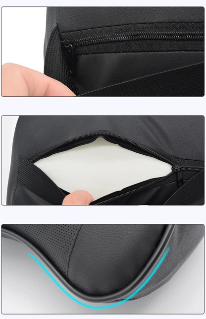 Leather Car Seat Cushion with Adjustable Headrest